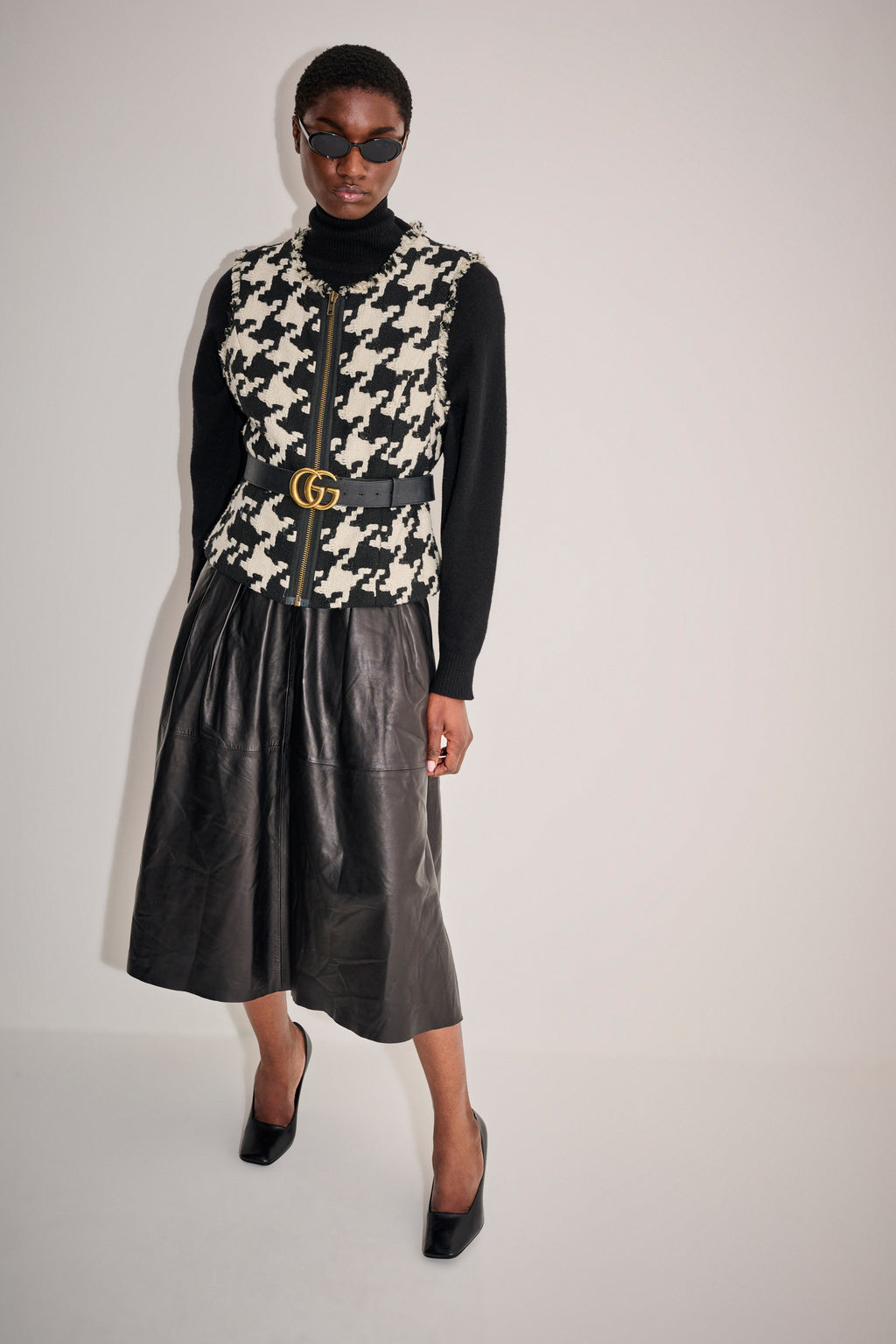 Leather Jigsaw Skirt