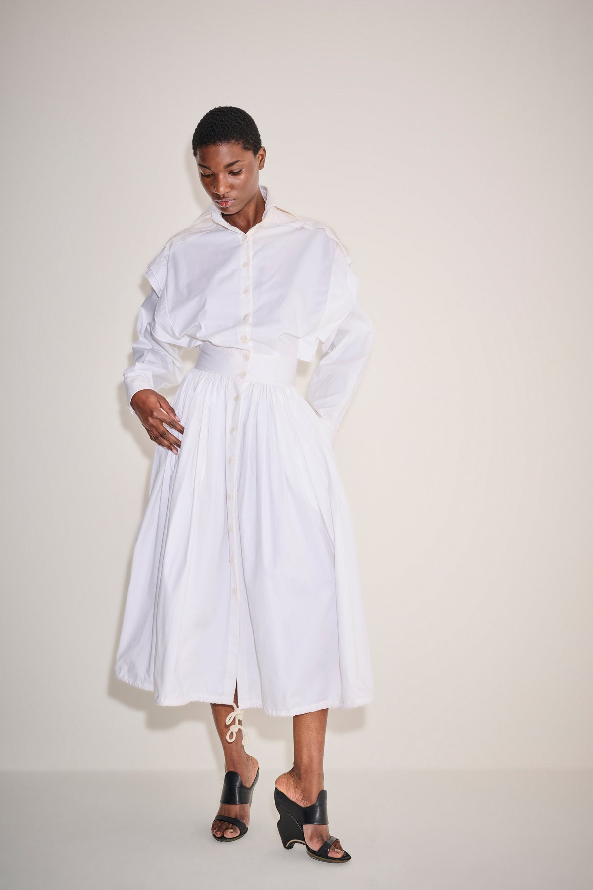 Palmer Harding White Cotton Dress