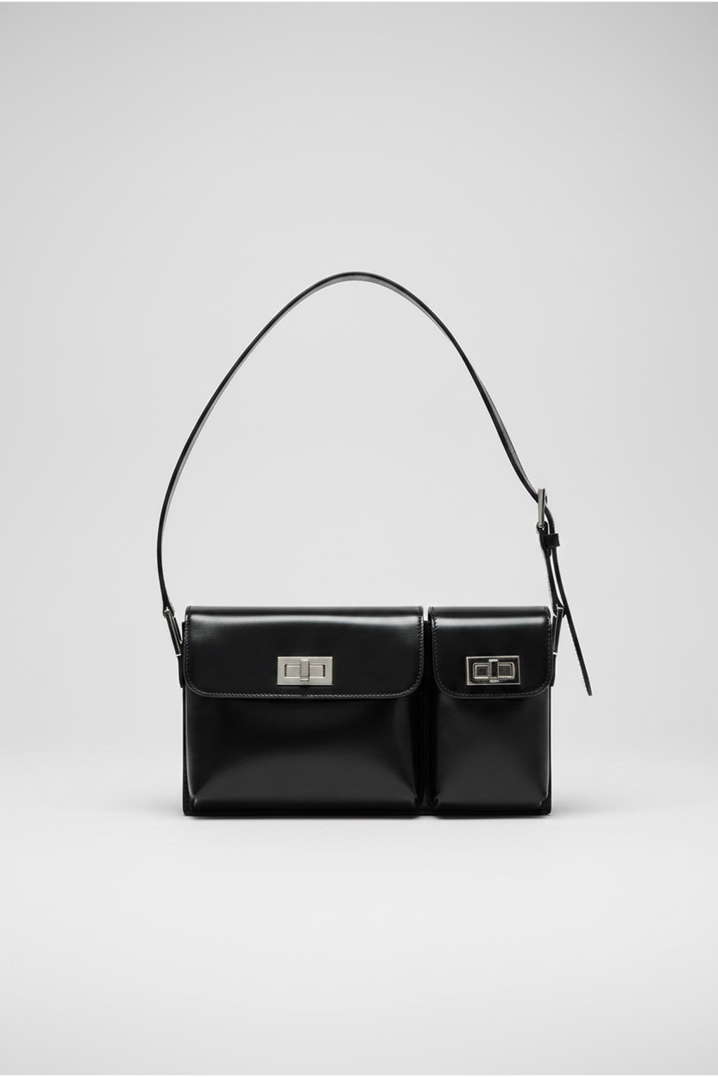By Far Black Leather Shoulder Bag
