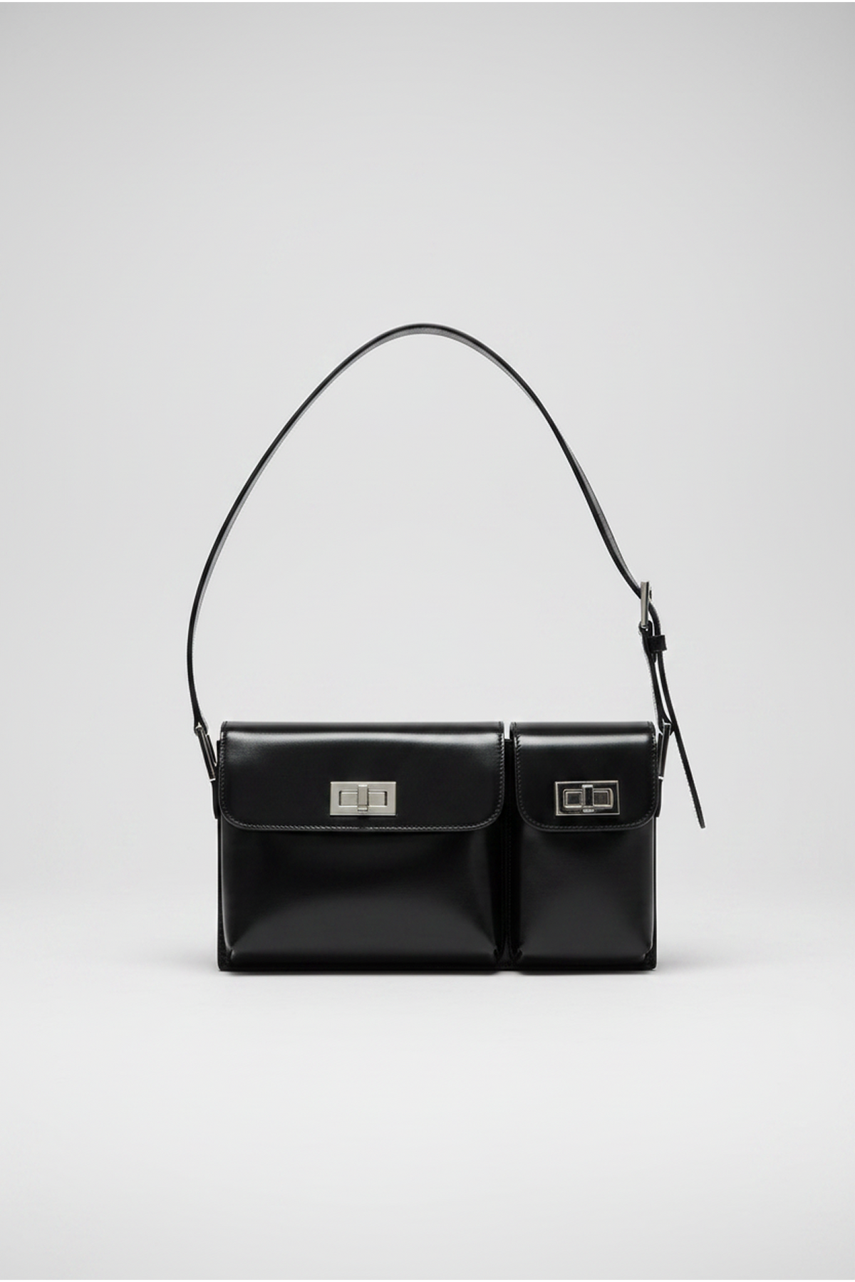 By Far Black Leather Shoulder Bag